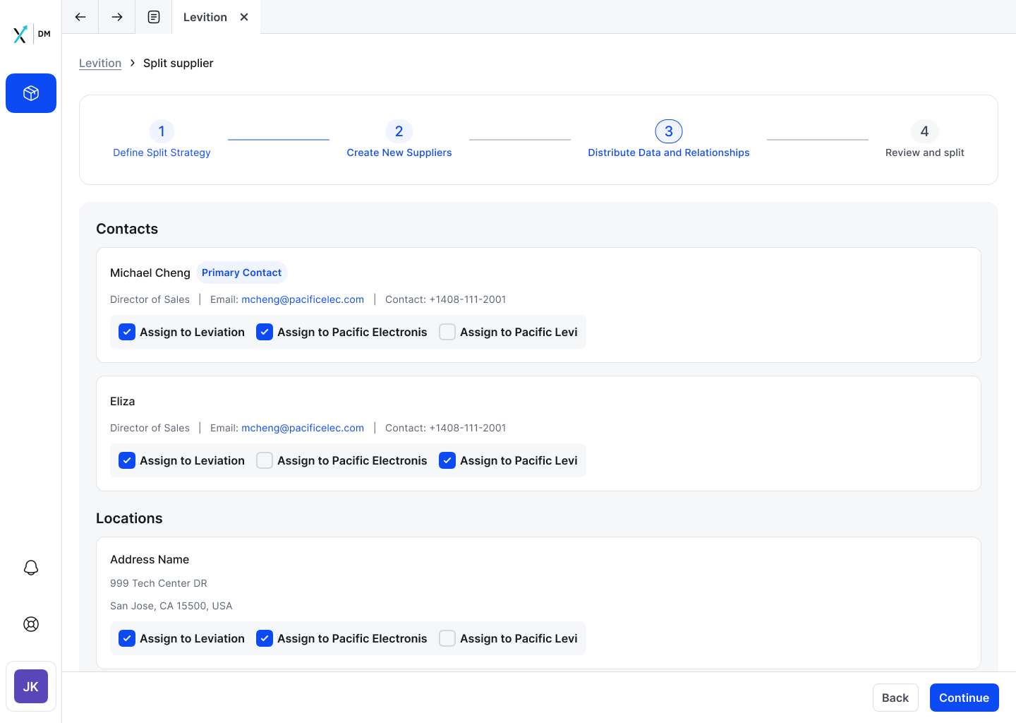 Split, Distribute Data, one assign action per item